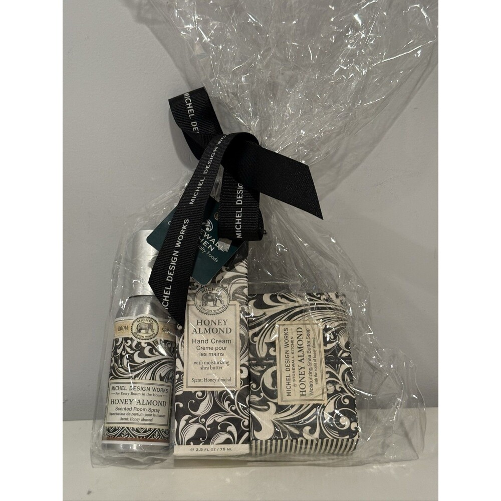 Michel Design Works Honey Almond Gift Set Scented Room Spray Hand Cream Soap